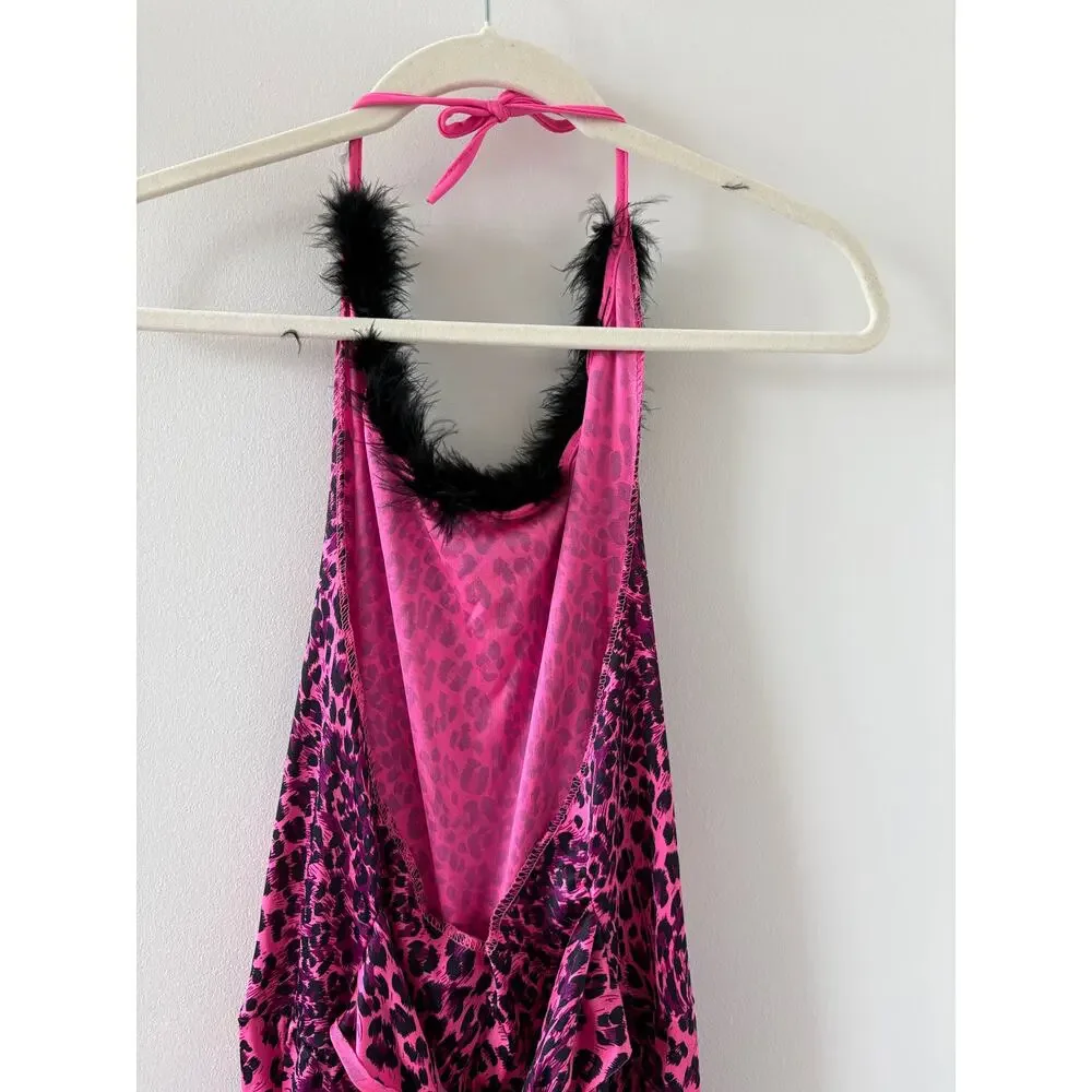 Costume Sassy Pink Leopard Costume Girls Jr Fits 0-9 Boa Gloves Fingernails Ears